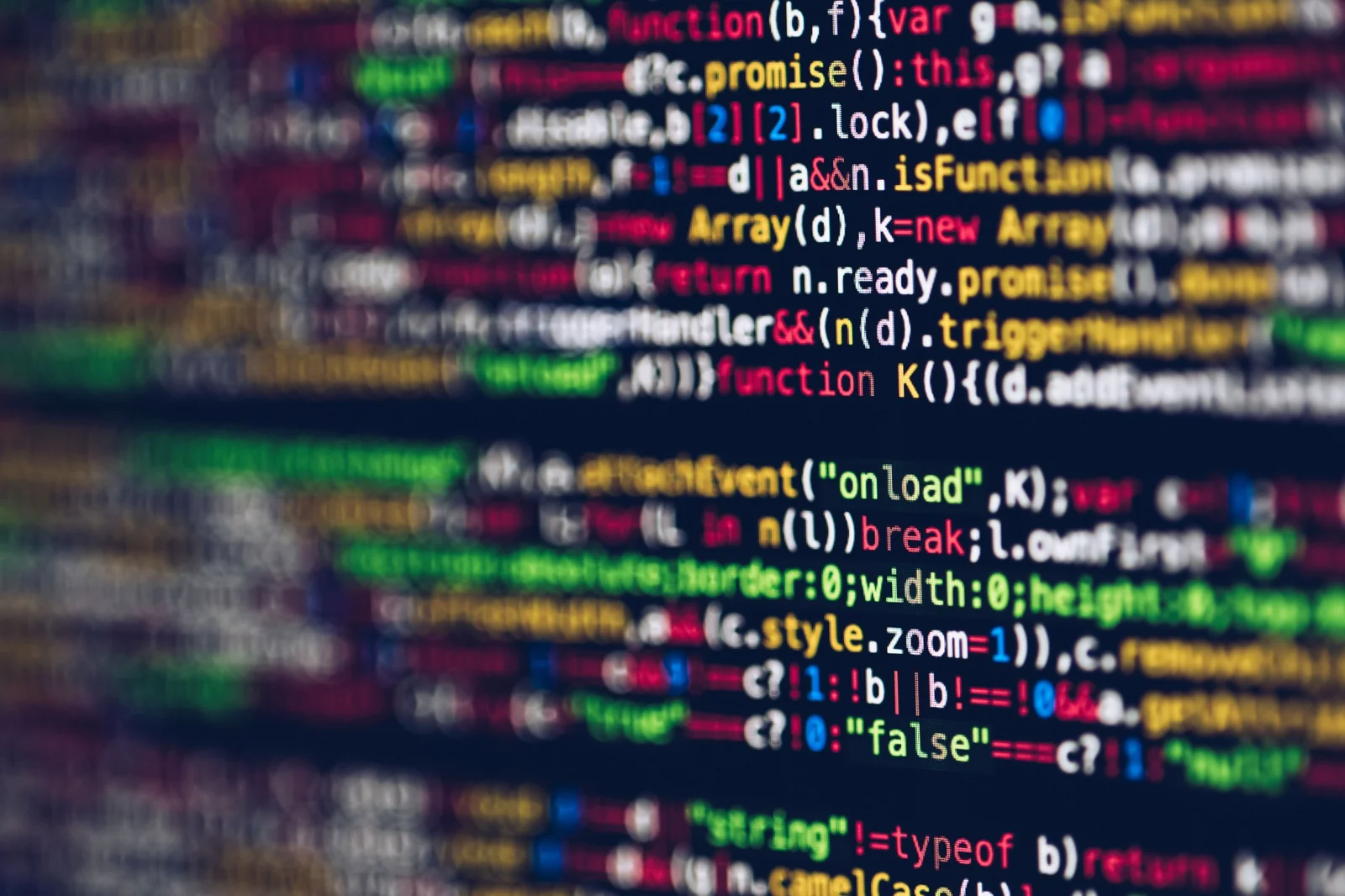 Close-up of software code on a screen